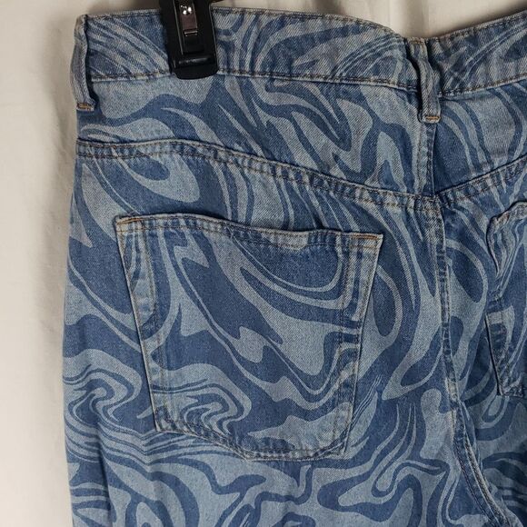H&m Divided Women's 10 Swirl Blue Jeans - Picture 13 of 15